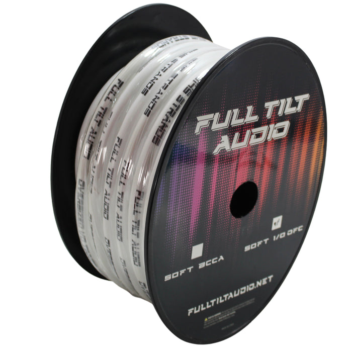 Full Tilt Audio 1/0 Gauge Tinned Oxygen Free Copper Power/Ground Wire White Lot