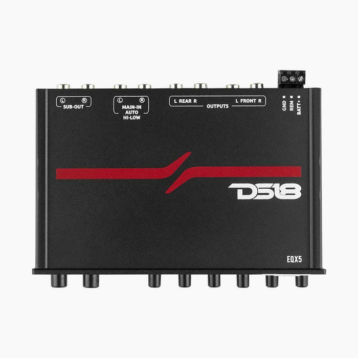 DS18 High Volt 5 Band Stereo Equalizer with Subwoofer Control EQX5