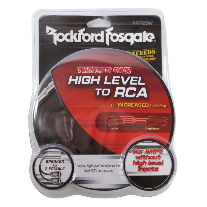 Rockford Fosgate Speaker Wire to Female RCA Adapter OFC/Platinum Plated RFIF2SW