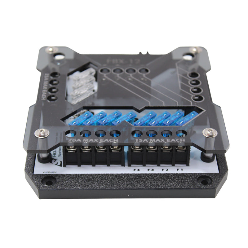 Sparked Innovations 12 Channel ATC/ATO Blade Fuse Box w Negative Bus and Cover