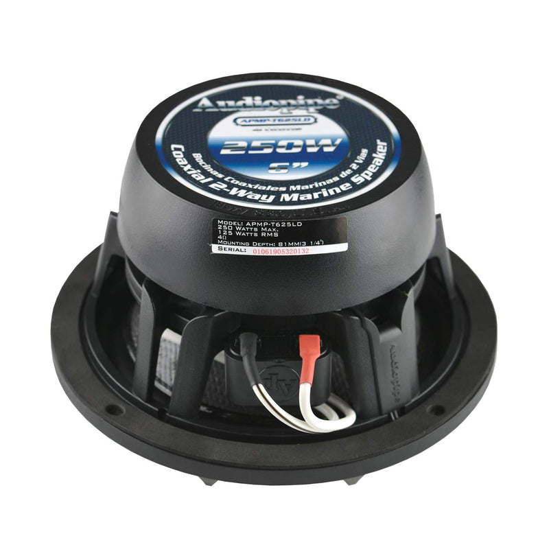 Audiopipe 6 Inch 125W 2-Way Coaxial Marine Speaker w/ LED Pair APMP-T625LD