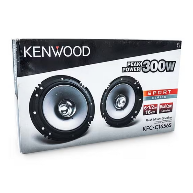 Kenwood 300 Watt 6.5-Inch Dual Cone Stereo Car Audio Speaker Pair KFC-1656S