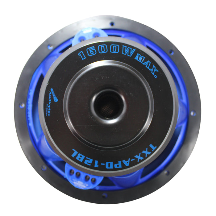 Audiopipe Eye Candy Blue 12 Inch 800 Watts Dual 4 Ohms Subwoofer TXX-APD-12BL