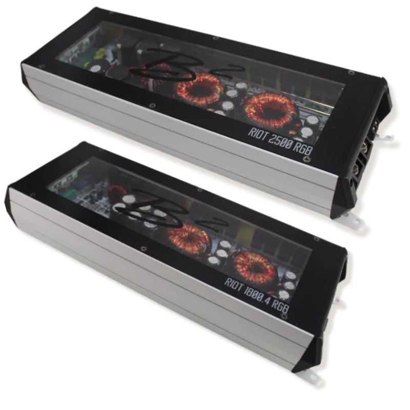 B2 Audio Full Car Audio Package DVPE212 Loaded Enclosure w/ RGB Amplifiers w/ 6.5" Speakers