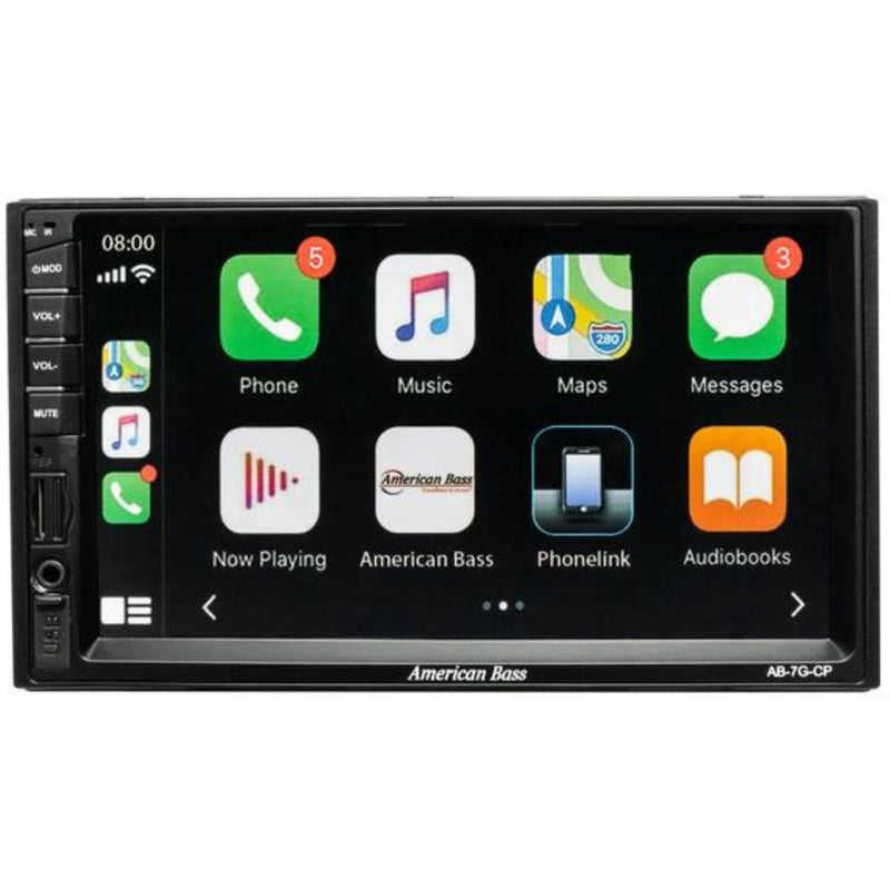 American Bass 7" Touchscreen MP5 Apple CarPlay & Android Auto Sub & Camera Outs