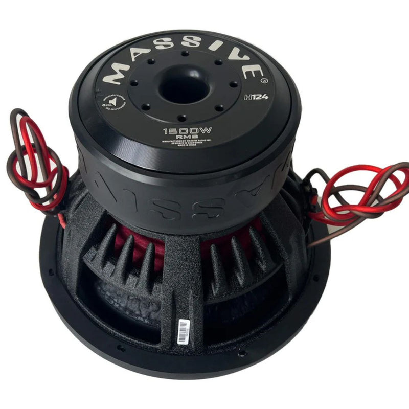 12" 1500 W RMS Dual 4-Ohm Voice Coil Car Audio Subwoofer Massive Audio