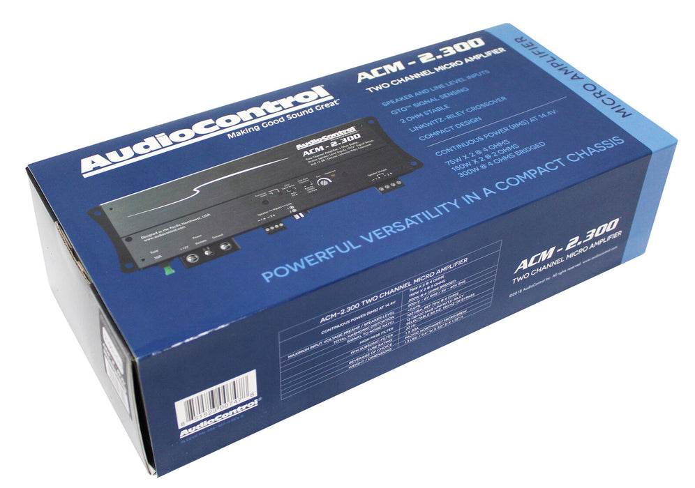 AudioControl 2 Channel 2 Ohm Stable Micro Class D Motorcycle Amplifier ACM-2.300