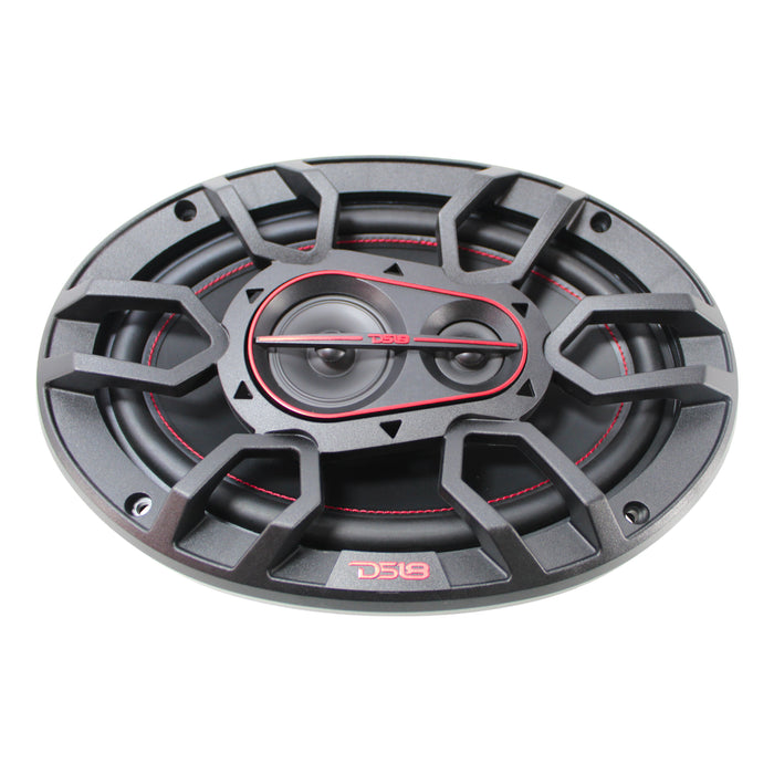 DS18 Gen-X 6"x9" 3-Way Coaxial Speakers 180W Peak 4 Ohm W/ Grills (Pair) G6.9XI