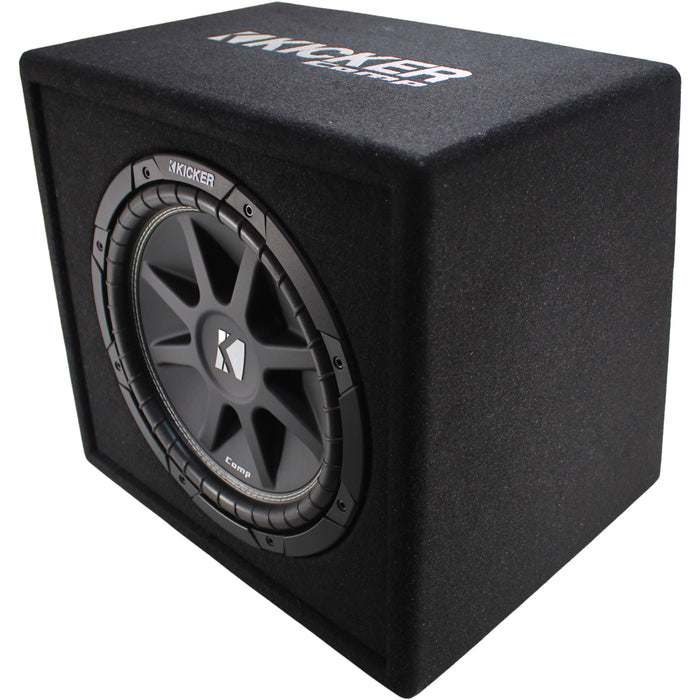 Kicker Comp Series 12" 150W RMS 4-OHM Single Subwoofer Vented Enclosure/43VC124