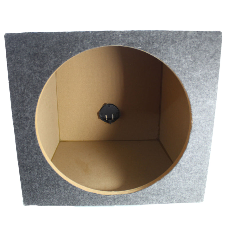 Single 15” Sealed Carpeted Subwoofer Box Made with Heavy-Duty MDF Construction