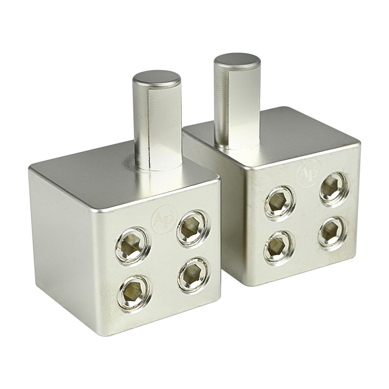 Audiopipe 1x 0GA Input 2x 0GA or 4x 0GA Output Reducer with Offset Stub Pair