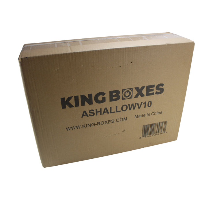 King Boxes Single 10" Shallow Vented Carpeted Speaker Box KG-ASHALLOWV10