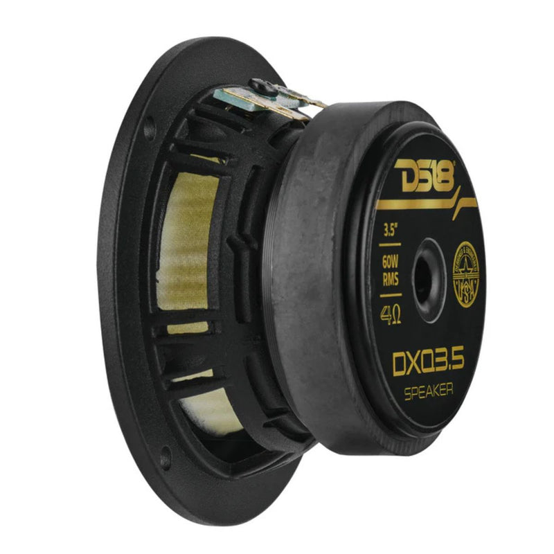 DS18 3.5 60W RMS 4-Ohm Midrange Speaker Pair w/Woven Yellow Cone DXQ3.5