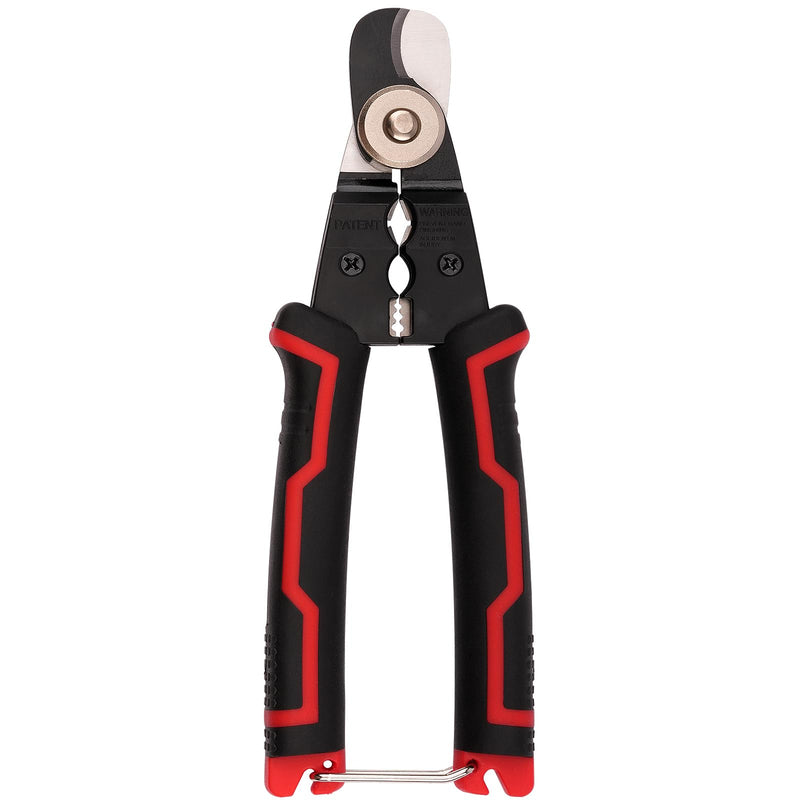 7" Heavy-Duty Carbon Steel Cable Cutter/Stripper with Non-Slip Ergonomic Grip