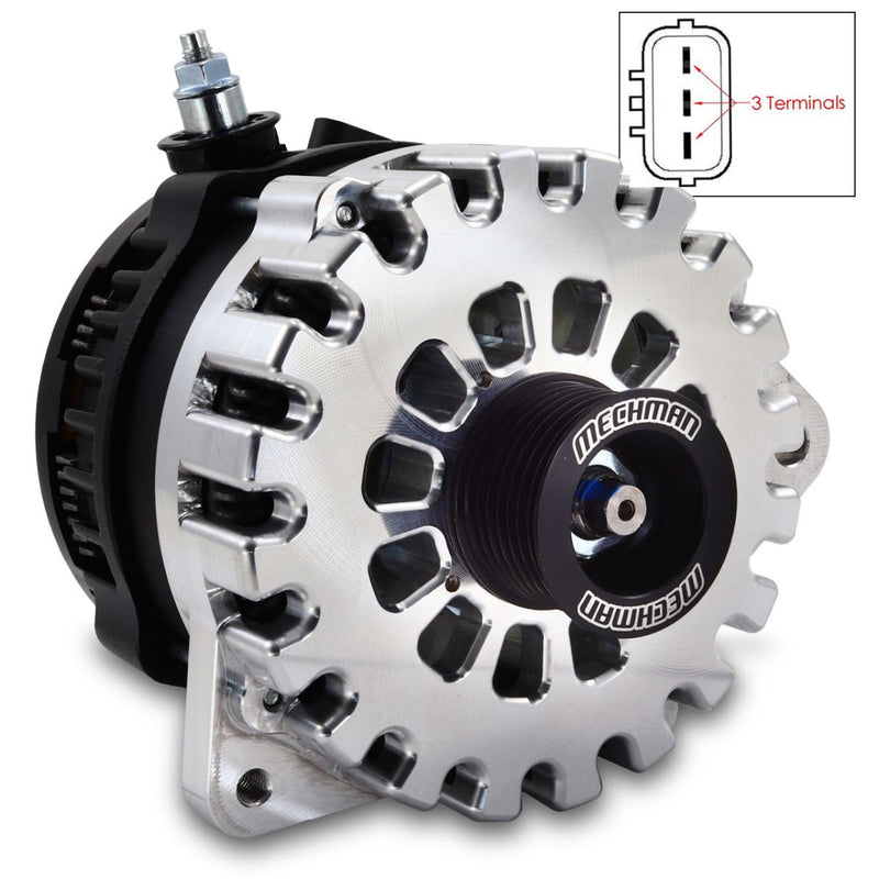Mechman 400 Amp Machined Billet Alternator for Nissan & Infiniti 2.5L5.6L