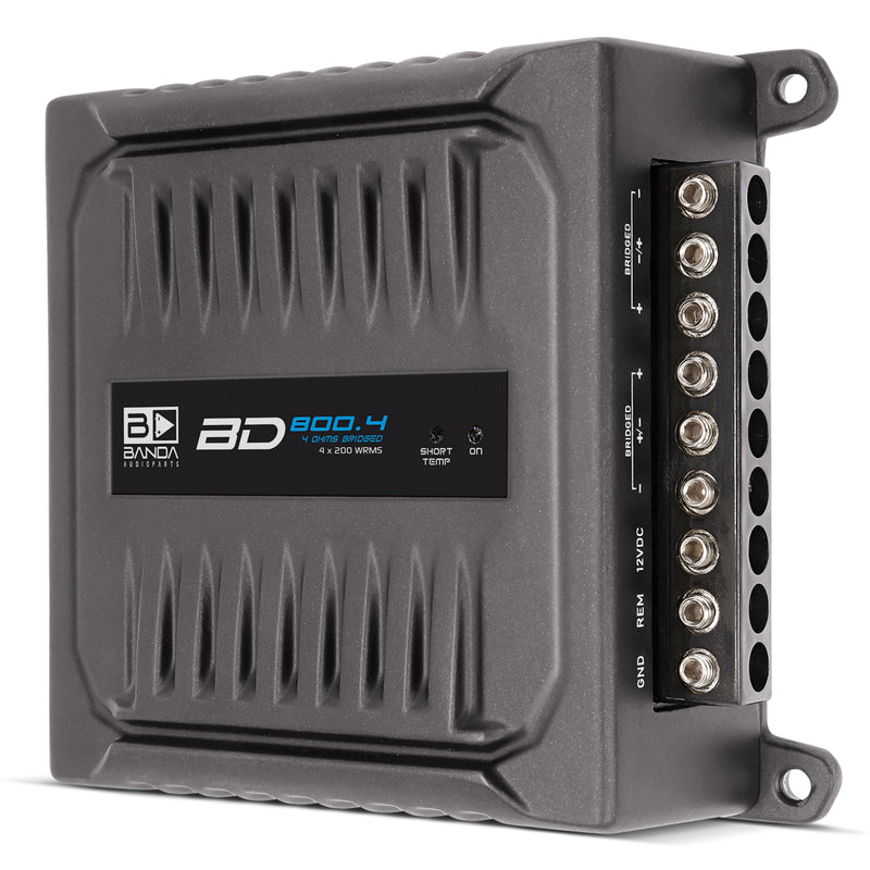Banda 800 Watt 2-Ohm 4-Ch Pocket Series Compact Brazilian Amplifier BD-800.4-2