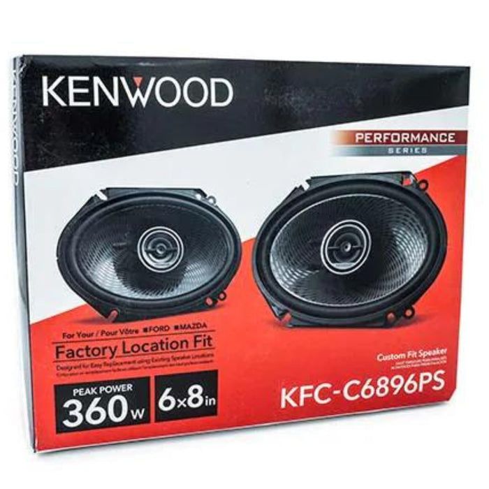 Pair of Kenwood 6x8" Custom Fit 2-way 80W RMS Performance Series Speaker System