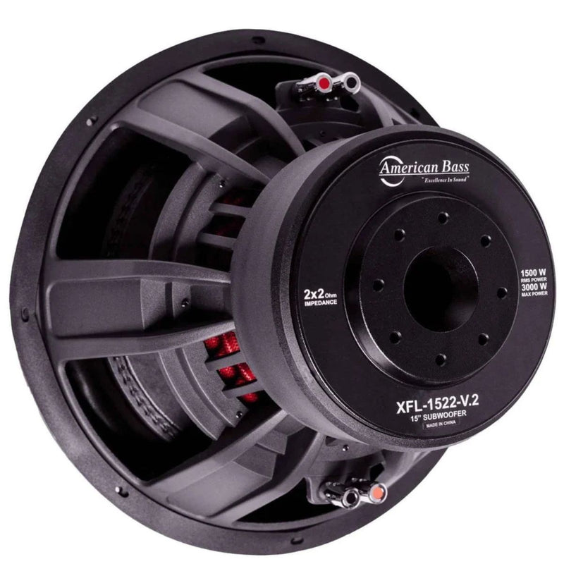 American Bass XFL 15" 1500W RMS Dual 4-Ohm 3" Voice Coil Subwoofer XFL-1544