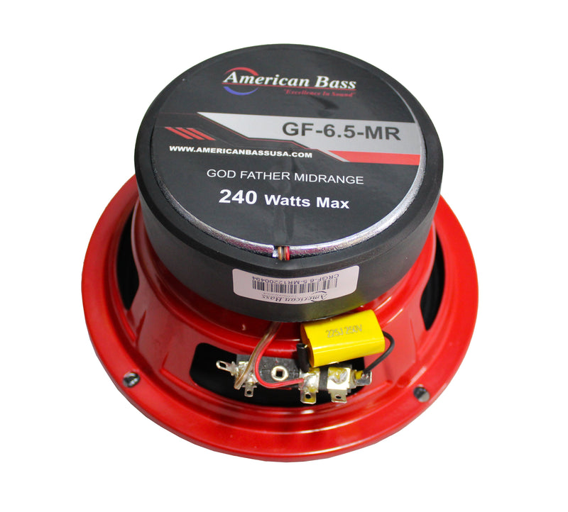 American Bass 6.5" Coaxial Full Range Speaker Hybrid 240-Watt 4 Ohm RED GF-6.5