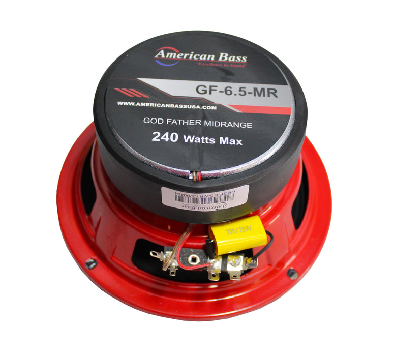 American Bass 6.5" Coaxial Full Range Speaker Hybrid 240-Watt 4 Ohm RED GF-6.5