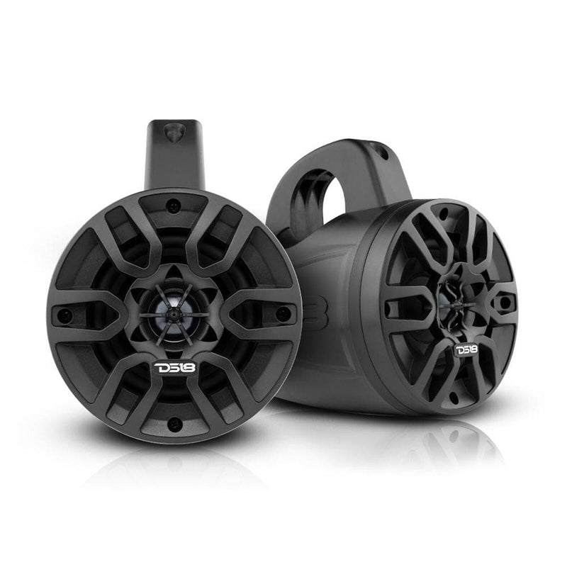 DS18 HYDRO 4" Bluetooth Amplified Marine Tower Speakers 80W RMS Black Pair