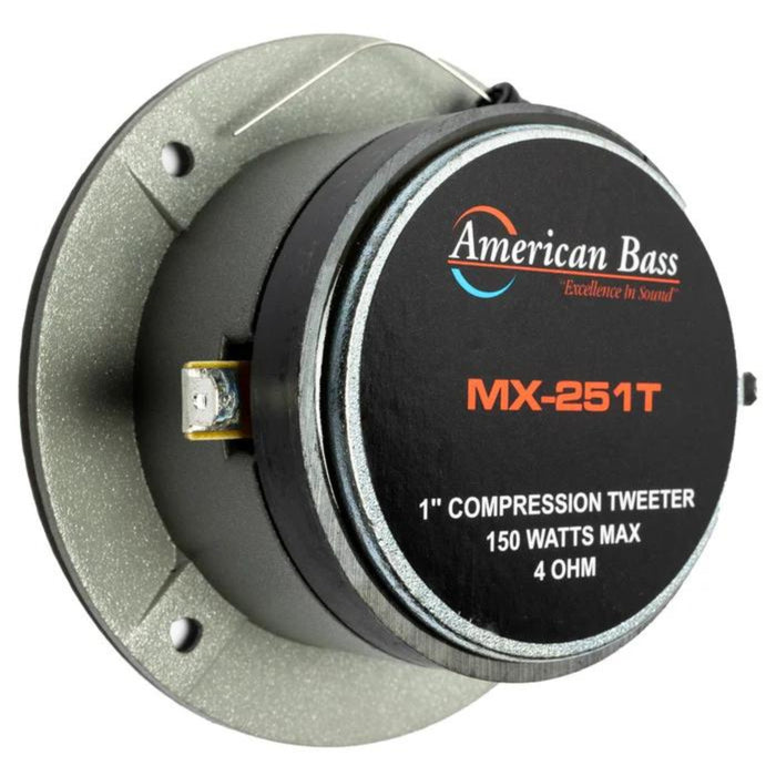 1" 150W Peak 4-Ohm Compression Tweeter Pair American Bass MX Serie 251T / MX251T