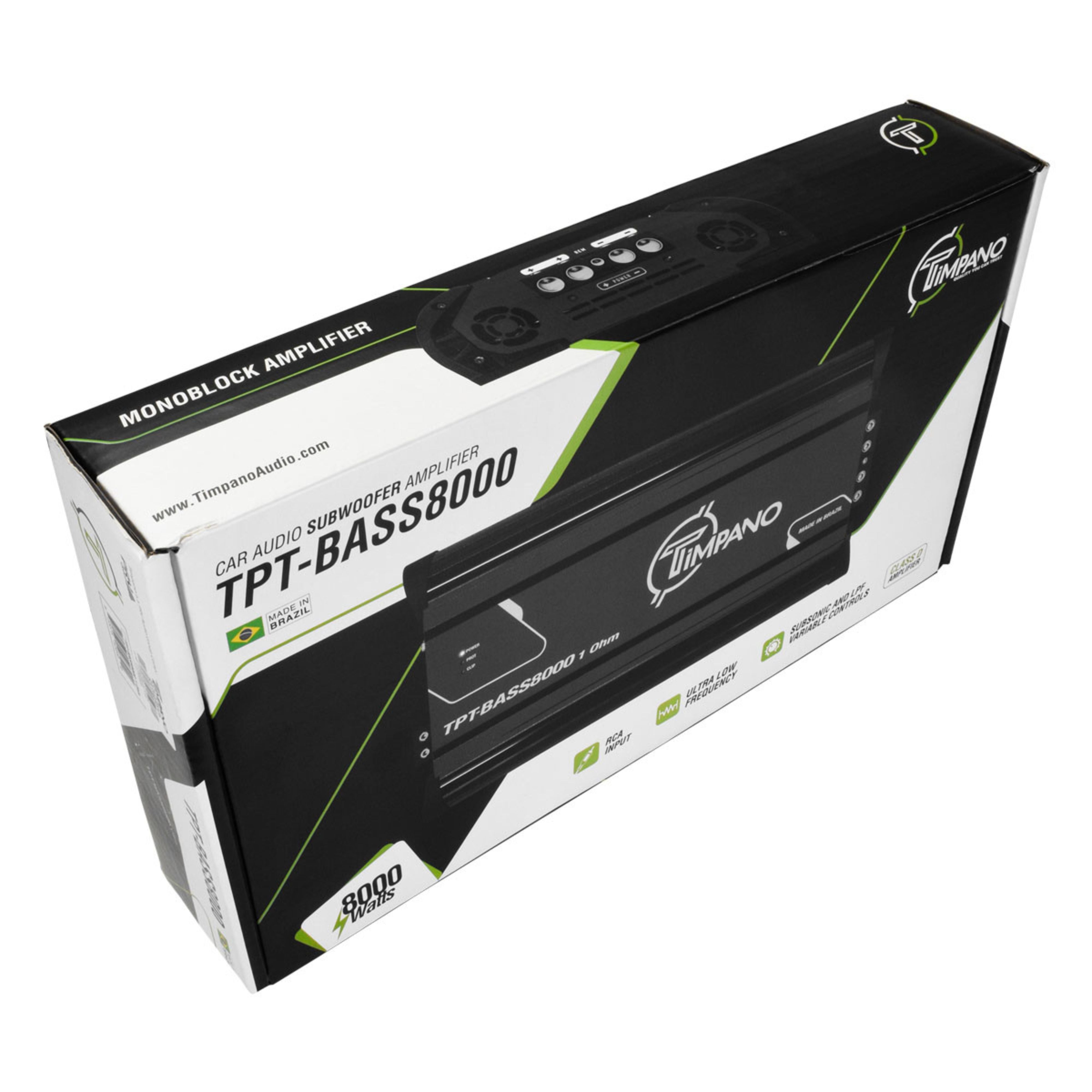 8000W 1-Ohm Monoblock Class D Car Audio Bass Amplifier Timpano TPT