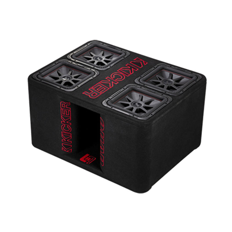 Kicker Ported Loaded Box w/ Four 12" L7R Dual 2 Ohm 2400 Watts RMS Subwoofers