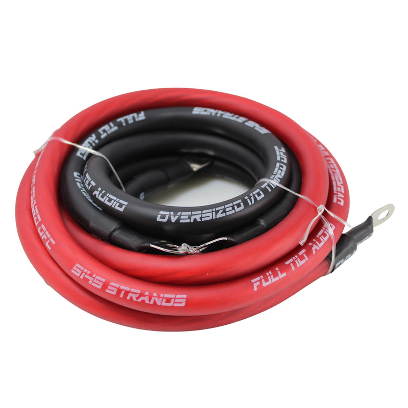 Full Tilt 0 AWG Red & Black Big 3 Wiring Upgrade Kit for Car Audio