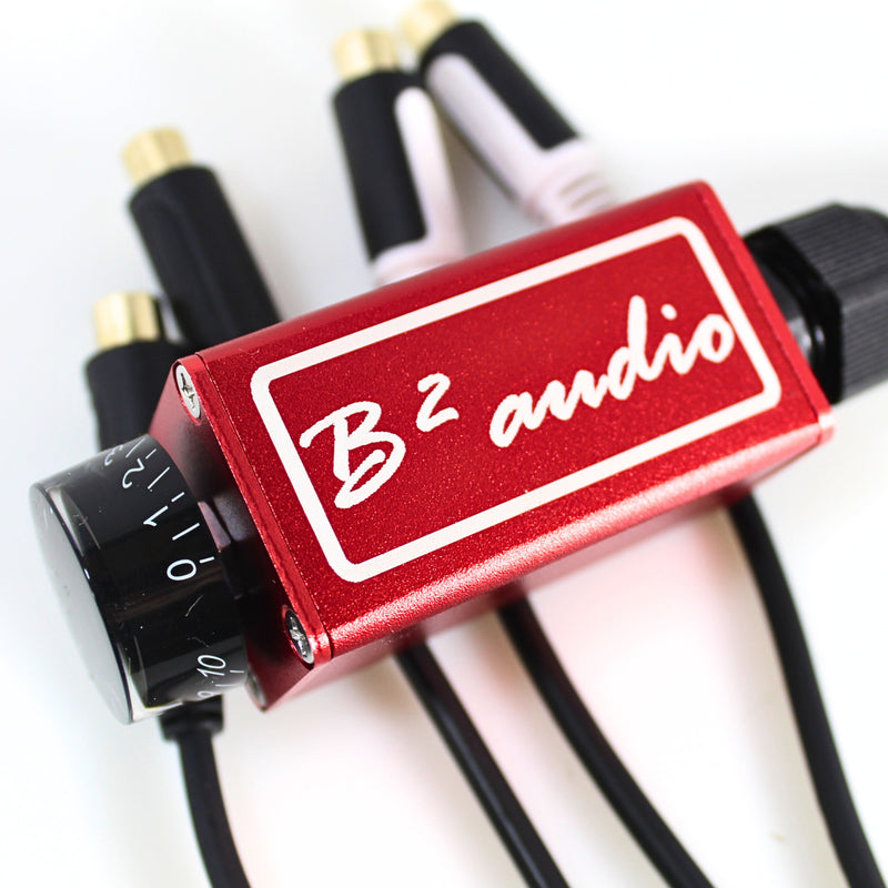 Official B2 Audio Aluminum Cased 30" RCA Bass Knob Red with B2 Audio Logo