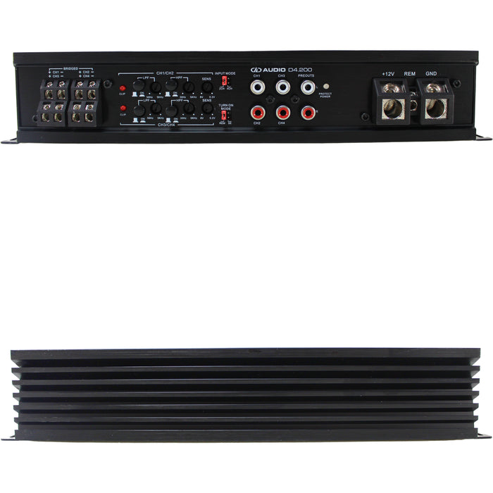 DD Audio D-Series 2200W Max Power 4-Channel 1-ohm Compact Amplifier / D4.200