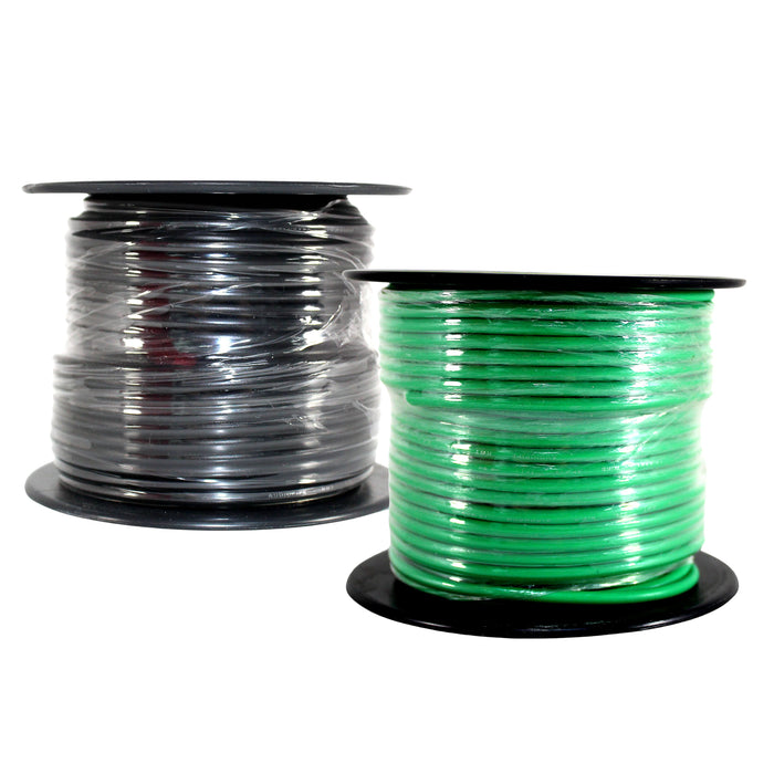 Audiopipe 2 Pack of 14ga 100ft CCA Primary Ground Power Remote Wire Black/Green