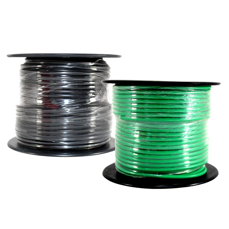14 GA 100 FT Green Black Stranded Spools of CCA Primary Power Ground  Wire Cable