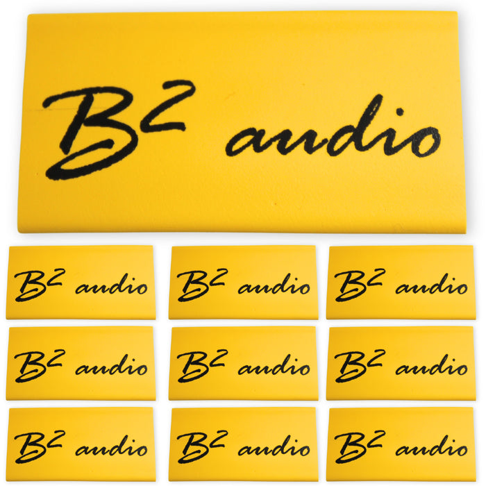 B2 Audio 10 Pack of 0 Gauge Yellow Heat Shrink with B2 Audio Logo