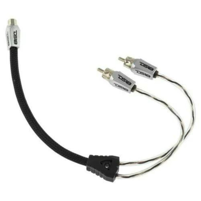 DS18 HQRCA1F2M RCA Audio Y Adapter 1 Female 2 Male Jack Splitter 2Pk