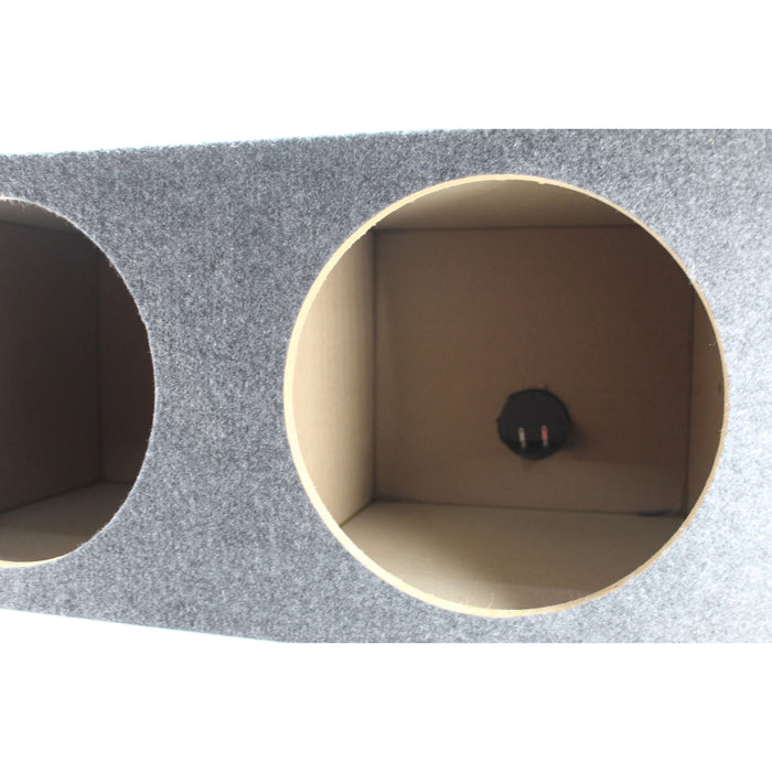 Dual 12” Sealed Carpeted Subwoofer Box Made w/ Heavy-Duty MDF Construction