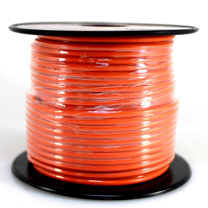 14 GA 100 FT Orange Stranded of CCA Primary Power Ground Wire Cable - Full Spool