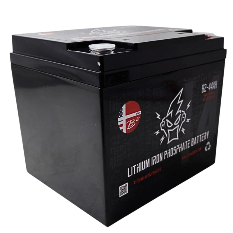 B2 Audio 44Ah 5000W LiFePO4 Battery 12V w 6 Lug Style Bolt Down Terminals