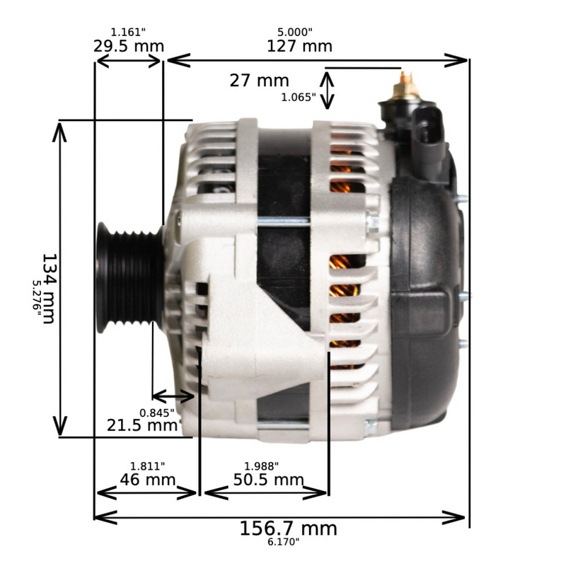 1994-1995 Chevrolet Astro V6 4.3L cs130 High Output Alternator