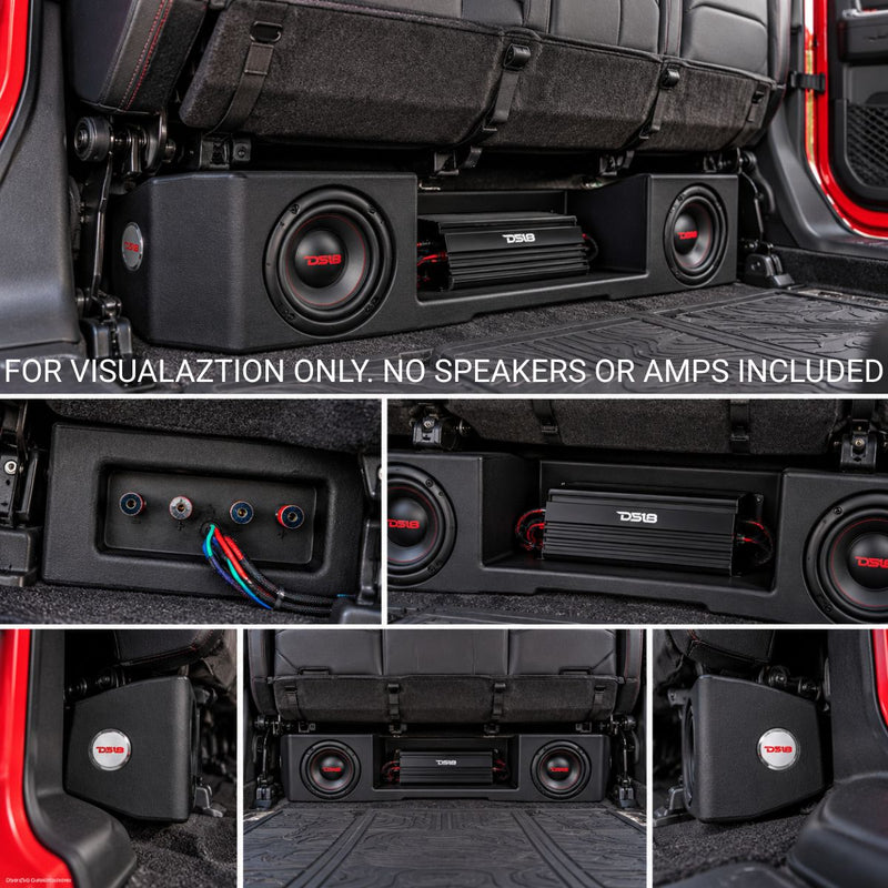Jeep Gladiator JT Dual 6.5" Under Rear Seat Sealed Subwoofer Enclosure w/RGB LED
