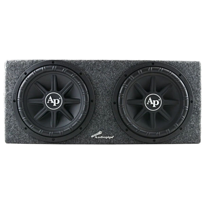 Audiopipe Bass Package Dual 12" 800W RMS Subwoofer Sealed Enclosure w/ Amp + Amp Kit