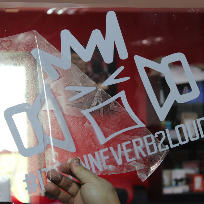 B2 Audio Vinyl Riot Guy 12" x 16" White Sticker