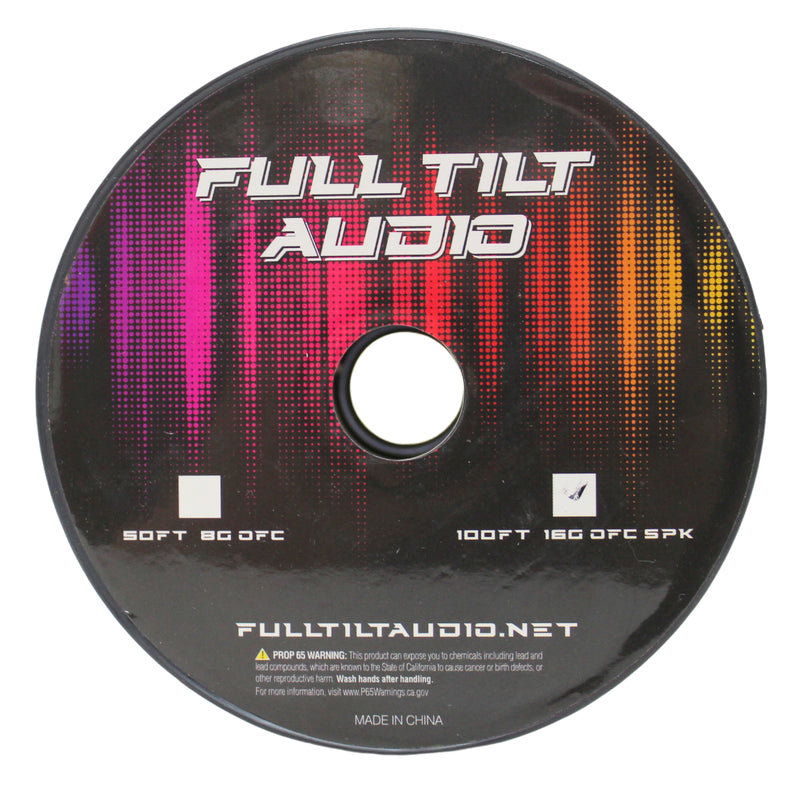 Full Tilt Audio 16 GA Tinned OFC Speaker Wire Teal/Black Lot Cut By The Foot