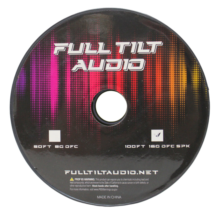 Full Tilt Audio 16GA Tinned Oxygen Free Copper Speaker Wire Teal/Black Lot