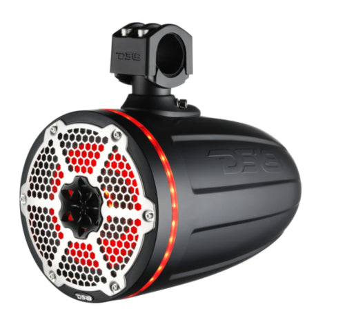 Pair DS18 8" RGB 180W RMS 4 Ohm Hydro Marine Tower Speakers NXL-X8TPNEO/BK