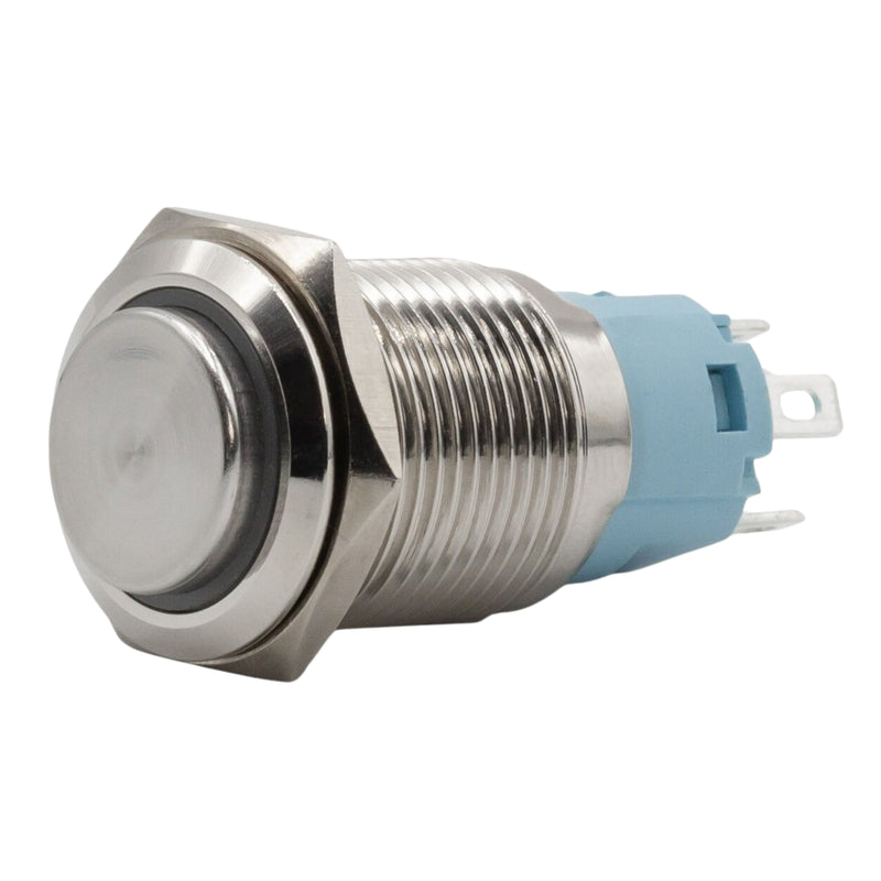 Sparked Innovations Aluminum Latching Push Button Switch w/Halo Ring LED SPDT