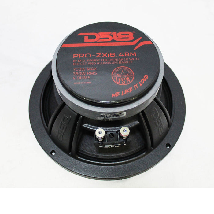 8" 700W 4 Ohm Pro Car Audio Bullet Midrange Speaker DS18 Series PRO-ZXI8.4BM