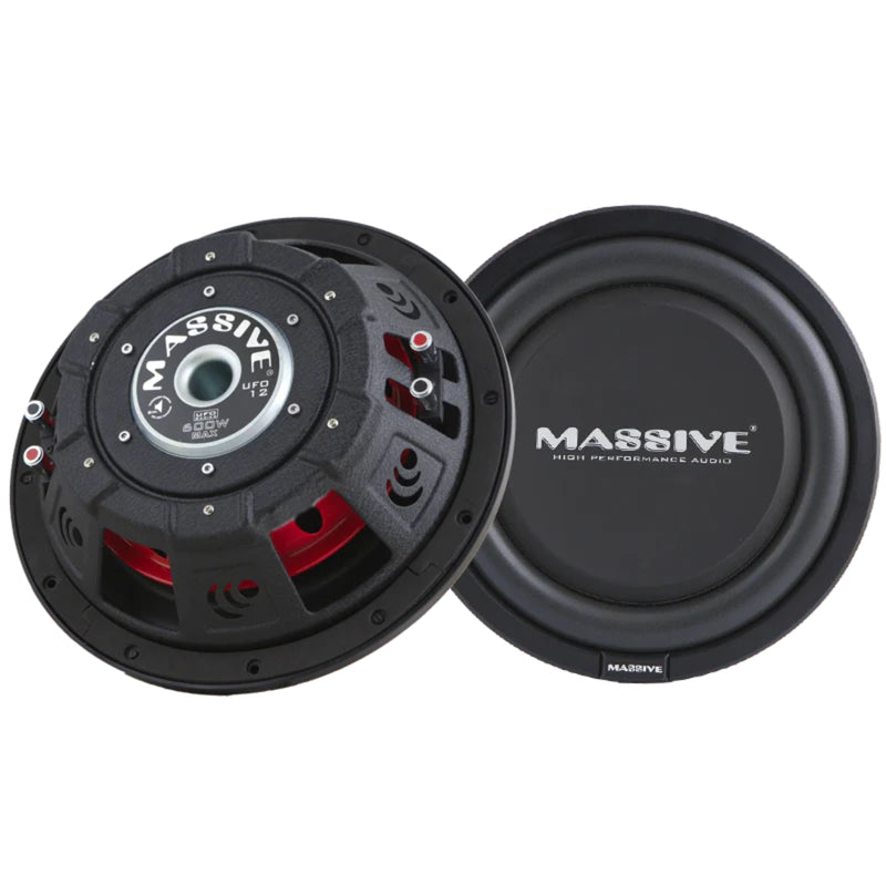 Massive Audio 12" Dual 4-Ohm 300 Watts RMS Slim Subwoofer - UFO12V2