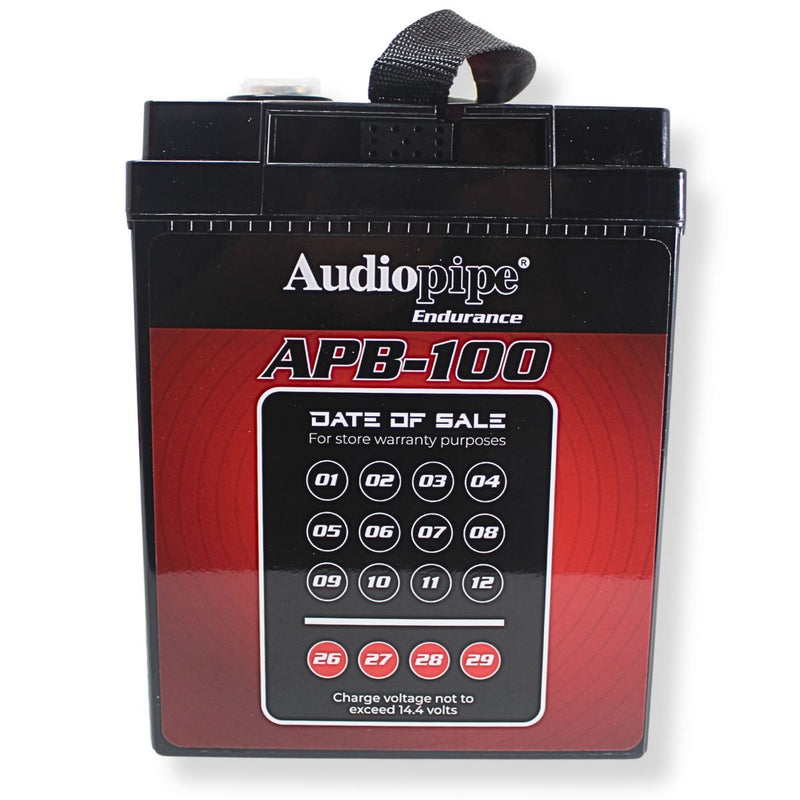 Audiopipe APB-100 12V 2800W 1200Amp AGM Deep Cycle Power Cell Battery 100Ah