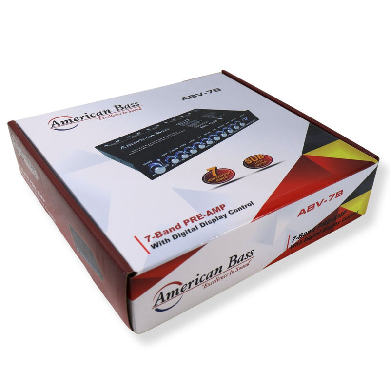 American Bass Equalizer w/ Built-in 7V Line Driver + Digital Voltmeter ABV-7B